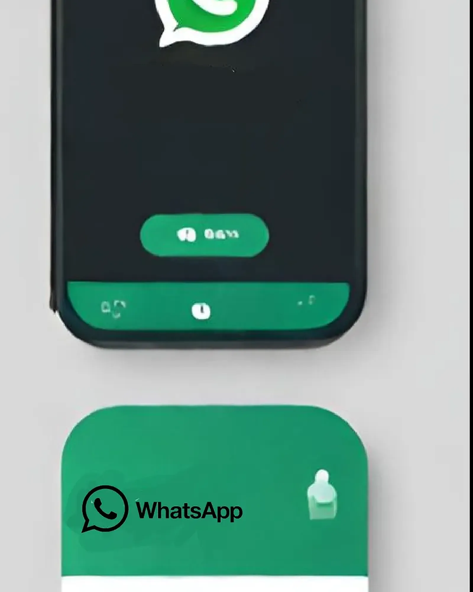 Illustration of smartphones showing a WhatsApp conversation